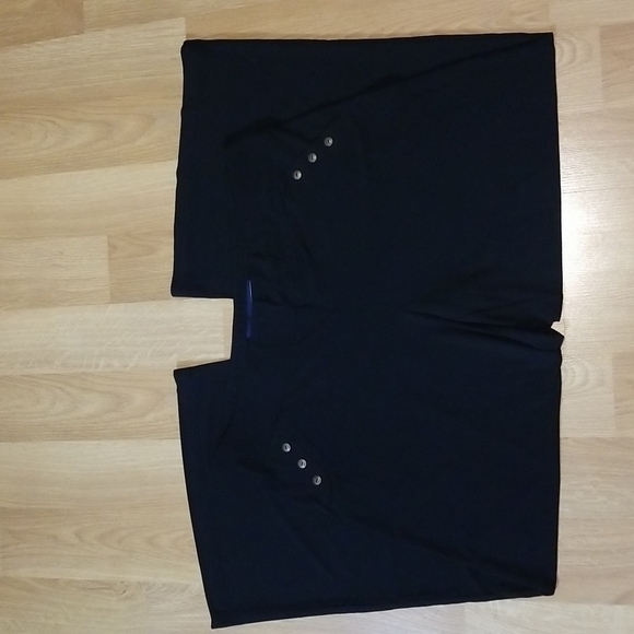 Reitmans petites black pull on wide leg pants with gold buttons size 16p EUC - Picture 4 of 8